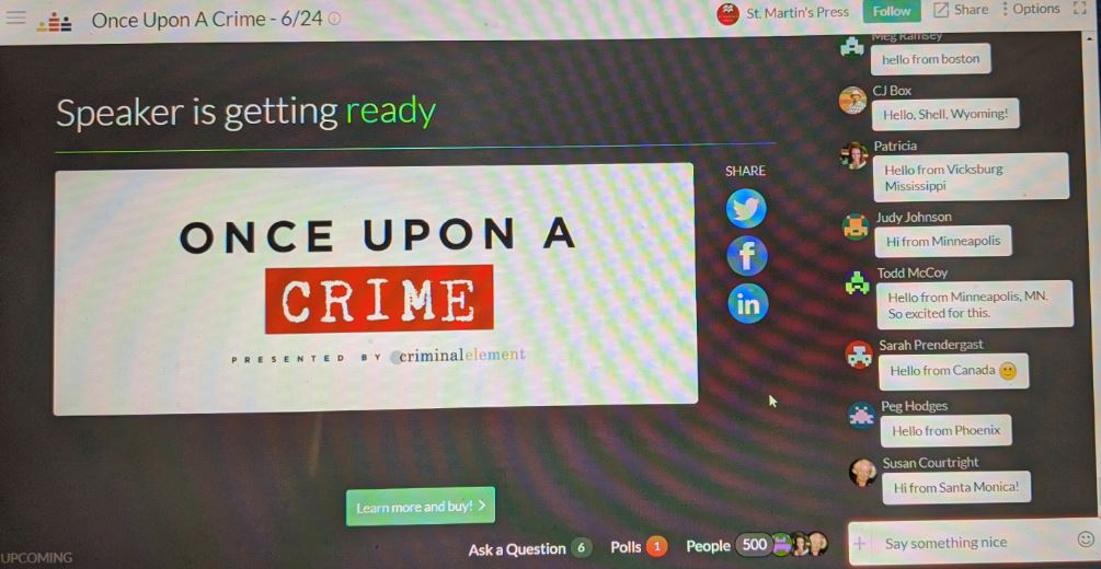 Once Upon a Crime: Five Authors Write a Short Story in Real Time